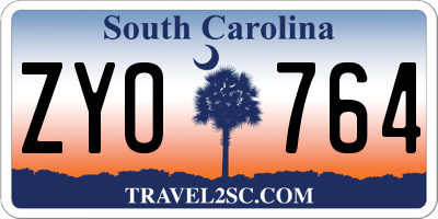 SC license plate ZYO764