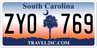SC license plate ZYO769