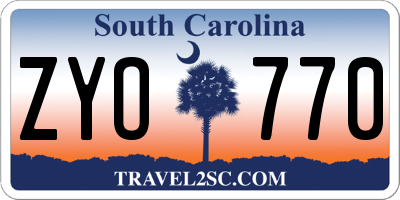 SC license plate ZYO770