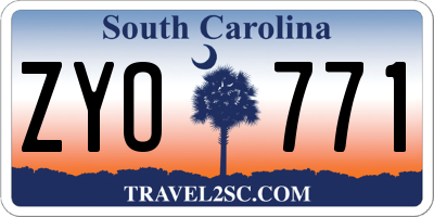 SC license plate ZYO771