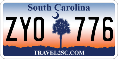 SC license plate ZYO776