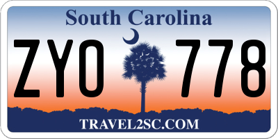 SC license plate ZYO778