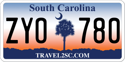 SC license plate ZYO780