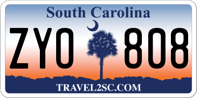 SC license plate ZYO808