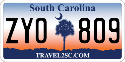 SC license plate ZYO809