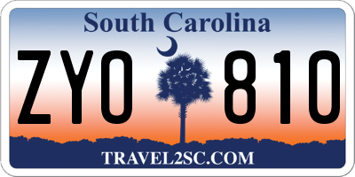 SC license plate ZYO810