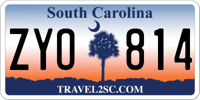 SC license plate ZYO814