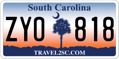 SC license plate ZYO818