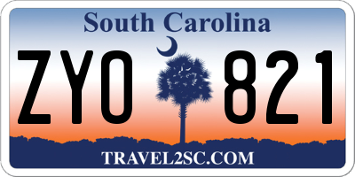SC license plate ZYO821