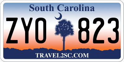SC license plate ZYO823