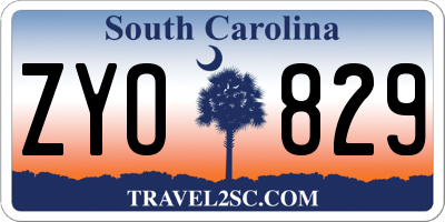 SC license plate ZYO829