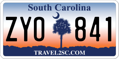 SC license plate ZYO841
