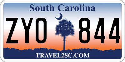 SC license plate ZYO844