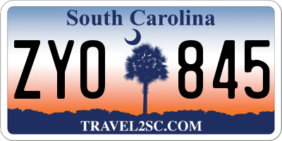SC license plate ZYO845