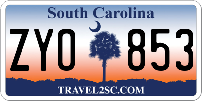 SC license plate ZYO853