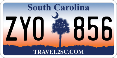 SC license plate ZYO856