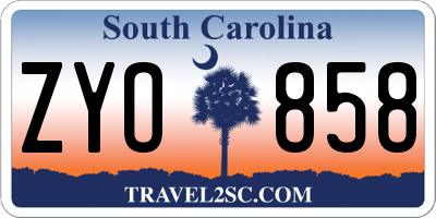 SC license plate ZYO858