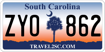 SC license plate ZYO862