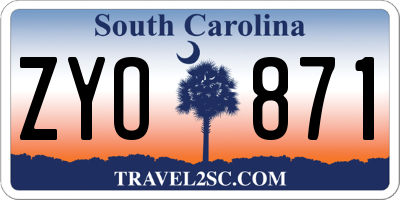 SC license plate ZYO871