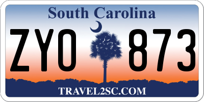 SC license plate ZYO873