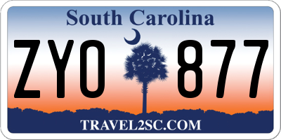 SC license plate ZYO877