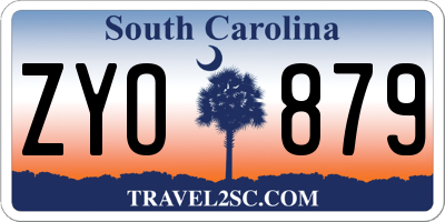 SC license plate ZYO879