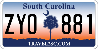 SC license plate ZYO881