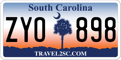 SC license plate ZYO898
