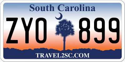 SC license plate ZYO899