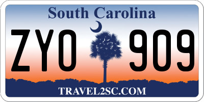 SC license plate ZYO909