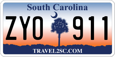 SC license plate ZYO911