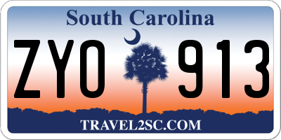 SC license plate ZYO913