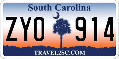 SC license plate ZYO914