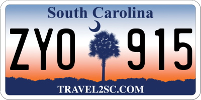 SC license plate ZYO915