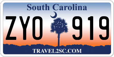 SC license plate ZYO919