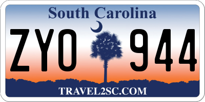 SC license plate ZYO944
