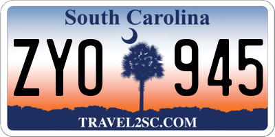 SC license plate ZYO945