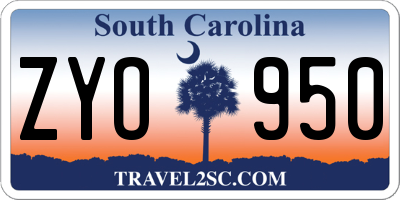 SC license plate ZYO950