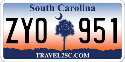 SC license plate ZYO951