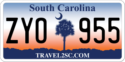 SC license plate ZYO955