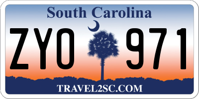 SC license plate ZYO971