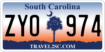 SC license plate ZYO974