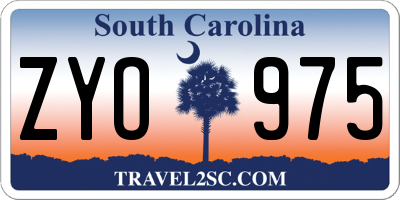 SC license plate ZYO975