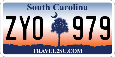 SC license plate ZYO979