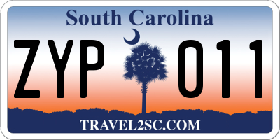 SC license plate ZYP011