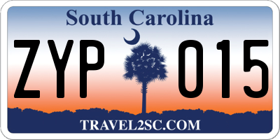 SC license plate ZYP015