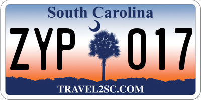 SC license plate ZYP017