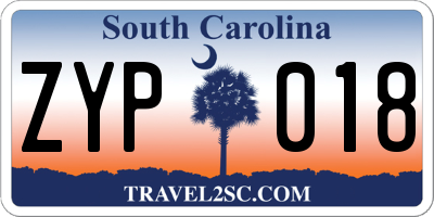 SC license plate ZYP018