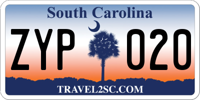 SC license plate ZYP020