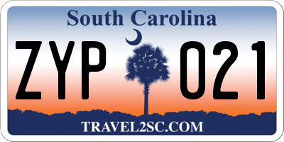 SC license plate ZYP021